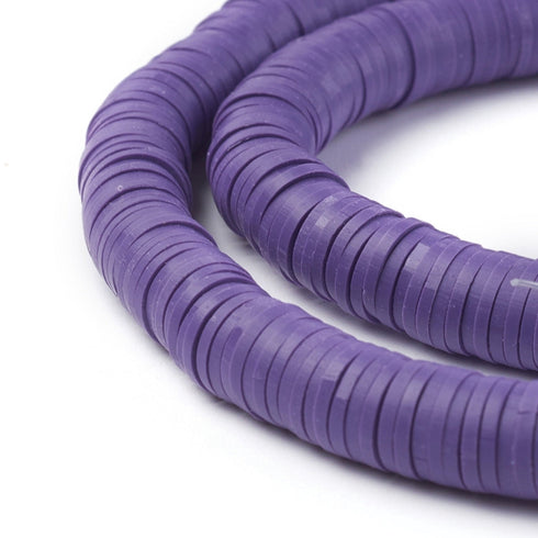 Polymer Clay Heishi Beads Slate Blue 6 × 1 mm