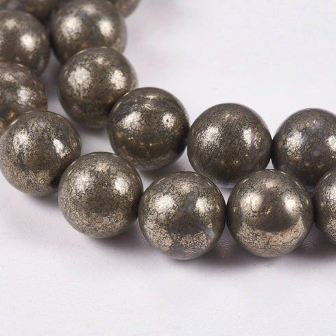 Pyrite Round Beads 8mm