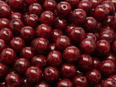 Alabaster Ruby Burgundy Dyed Round 8mm