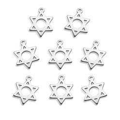 Star Of David Charm Stainless 5pc