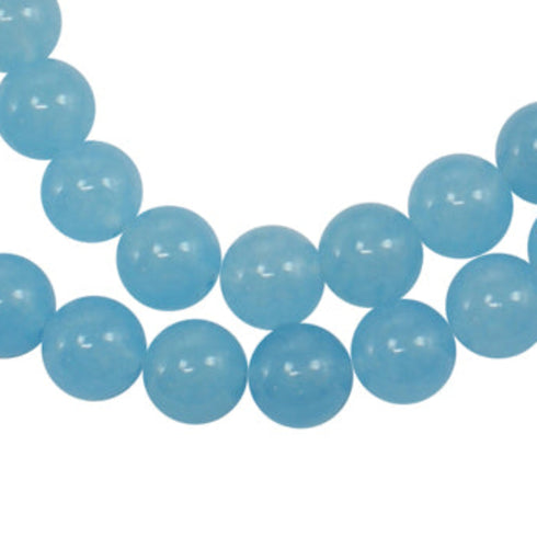 Sky Blue Dyed Jade Round Beads 8 mm
