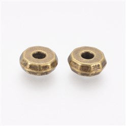 Tibetan Style Spacer Rondelle Antique Bronze 8mm 12pc