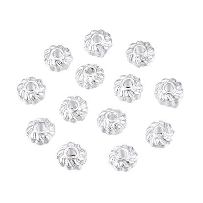 Tibetan Style Spacer Twist Silver Color 4mm 24pc
