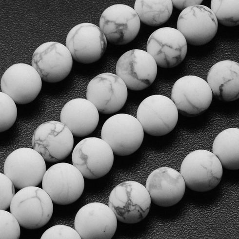 White Howlite Round Beads 6 mm
