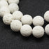 White Lava Beads Round 8 mm