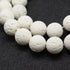 White Lava Beads Round 8 mm