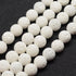 White Lava Beads Round 8 mm