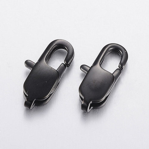 Stainless Steel Lobster Clasp Black 15X7mm 5pc