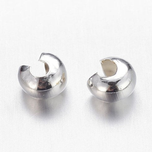 Crimp Cover Silver Color 4mm 24pc