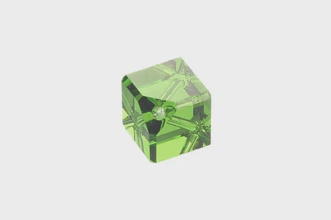 Diagonal Cube Peridot 6mm 2pc