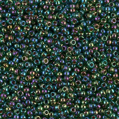 11-0344 - Emerald Green Inside Color Lined/Rainbow 10 grams