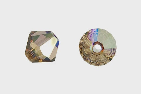 Bicone Smoky Quartz (AB) 6mm 12pcs