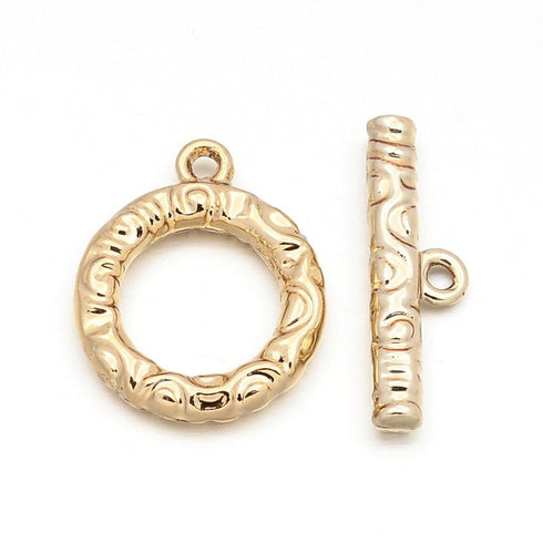 Gold Plated Alloy Toggle Clasp 2 Sets