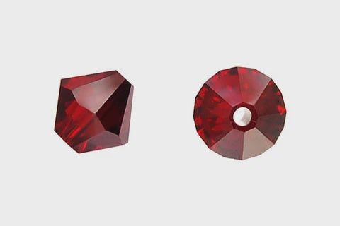 Bicone Siam (Satin) 6mm 12pcs