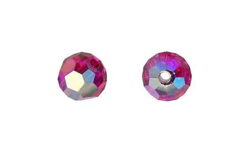 Faceted Round Fucshia (AB2X) 8mm 4pc