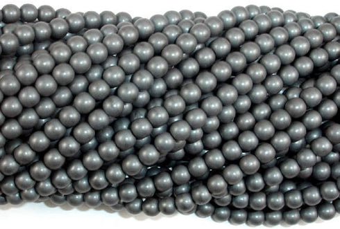 Matte Hematite Round Beads 8mm