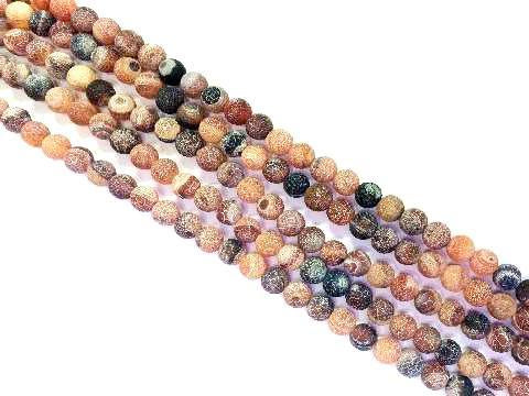Matte Agate Dream Round Beads 6mm
