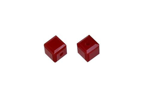 Cube Dark Red Coral 4mm 12pc