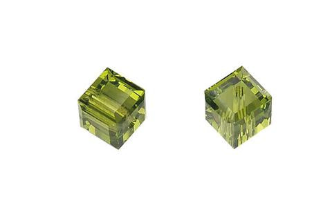 Cube Olivine 4mm 12pc