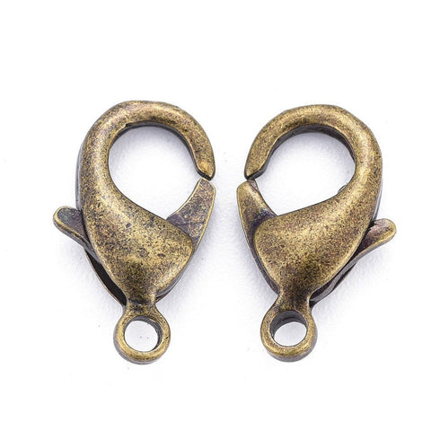 Lobster Claw Antique Brass 15X8X3mm 6pc