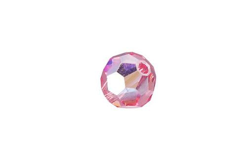Faceted Round Light Rose (AB) 8mm 4pcs