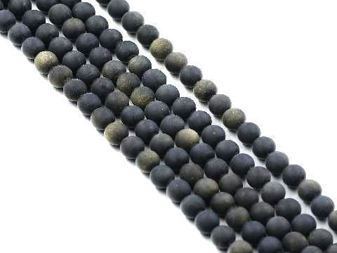 Matte Golden Obsidian Round Beads 6mm