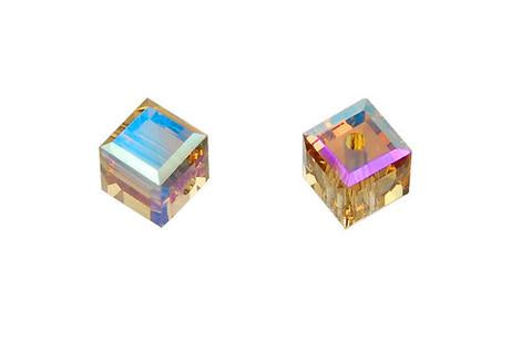 Cube Light Colorado Topaz (AB) 4mm 12pc