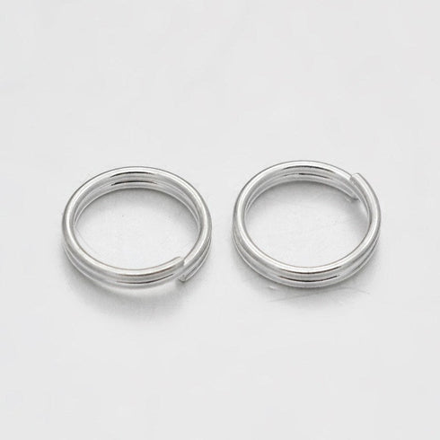 Silver Color Split Ring 8mm 24pc