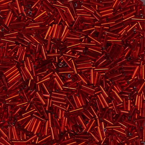 BGL6-0010 - Orangish Red Transparent/Silver Lined 6mm