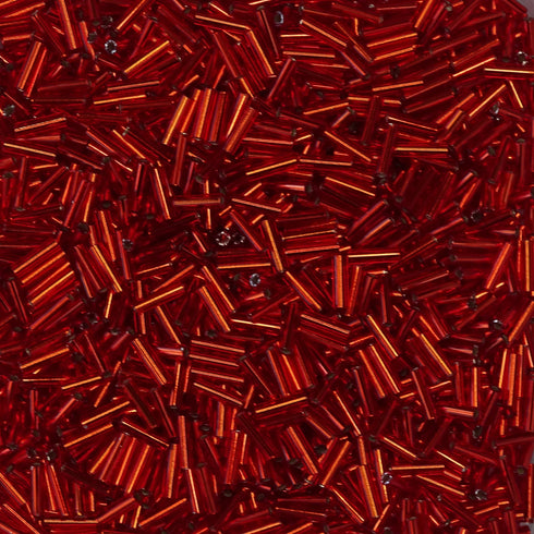 BGL6-0010 - Orangish Red Transparent/Silver Lined 6mm