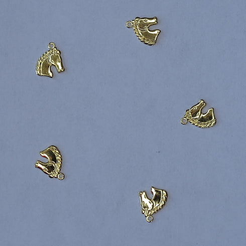 Small Gold Horse Head 5pc