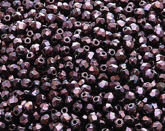 Jet Vega Iris Luster Faceted 3mm