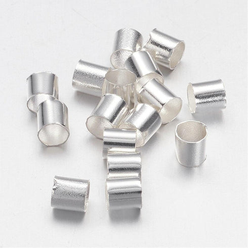 Silver Plated Brass Crimp Tube 2.5mm