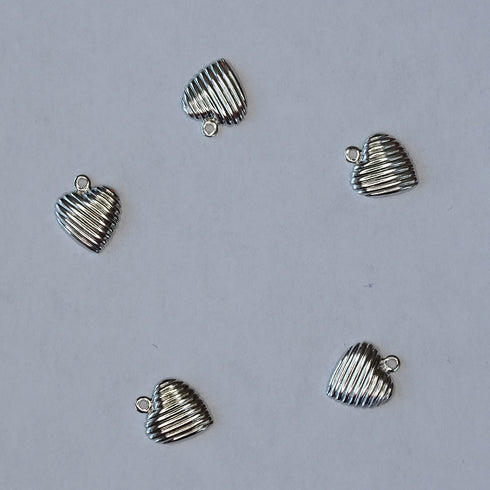 White Heart With Lines 5pc