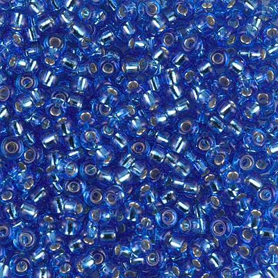 8-0019 - Sapphire Blue Transparent/Silver Lined 10 grams
