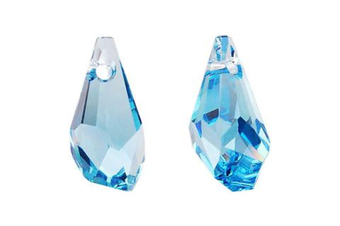 Polygon Drop Aquamarine 17mm 2pc