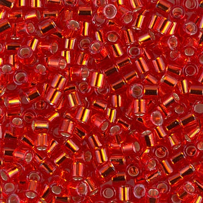 DBL0043 - Orangish Red Transparent/Silver Lined 10 grams