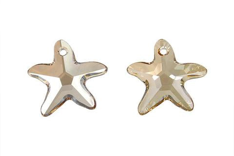 Starfish Pendant Crystal (Golden Shadow) 20mm 1pc