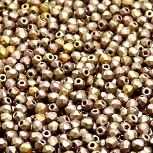 Crystal Bronze Gold Rainbow Matte Faceted 3mm