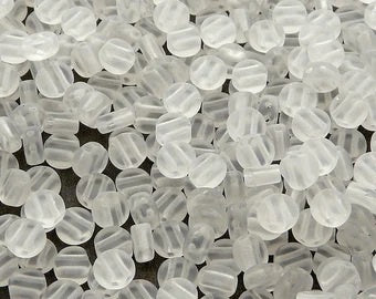 2 Hole Coin Crystal Matte 6mm