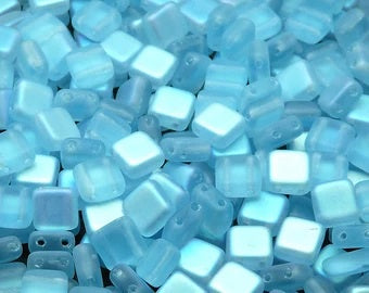 Czechmates Aquamarine AB Matte 6mm