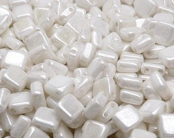 Czechmates Opaque White Ceramic Look 6mm