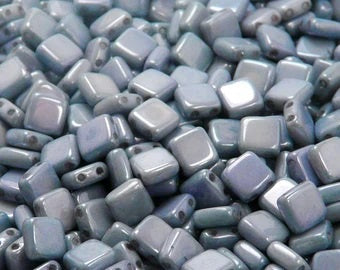 Czechmates Opaque Blue Ceramic Look 6mm