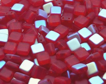 Czechmates Ruby AB Matte 6mm