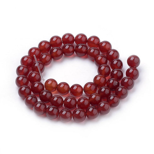 Carnelian Dyed Round Beads 6mm