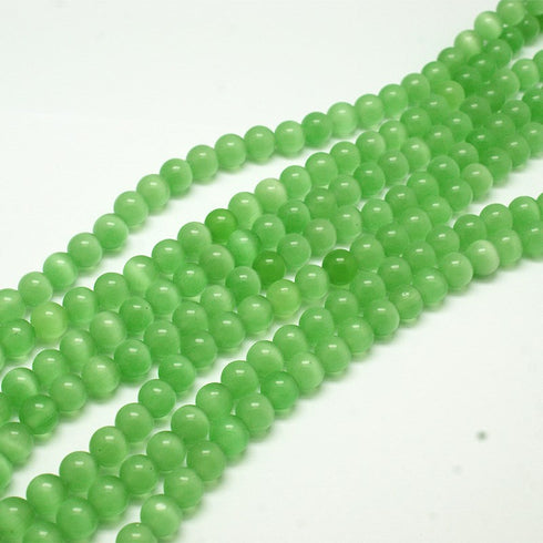 Cat Eye Bead Light Green Round Beads 8mm