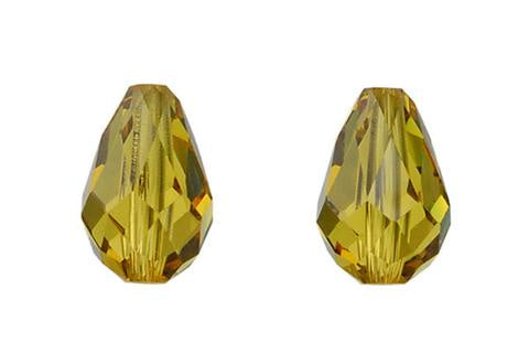 Briolette Vertical Lime 9X6mm 2pc