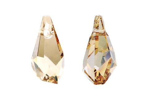 Polygon Drop Crystal (Golden Shadow) 17mm 2pc