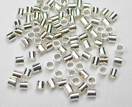 Silver Color Brass Crimp Tube 1mm 100pcs