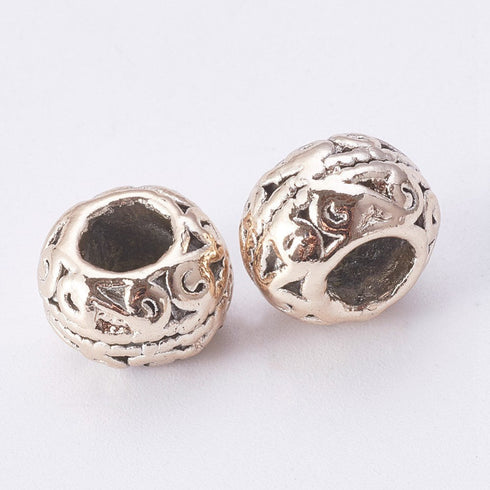 European Large Hole Rondelle Golden Color